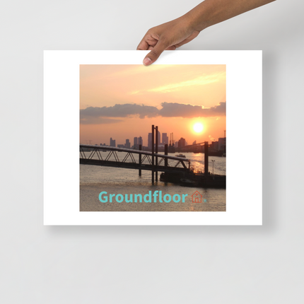 Evening Glow Photo paper poster with Groundfloor with House Logo