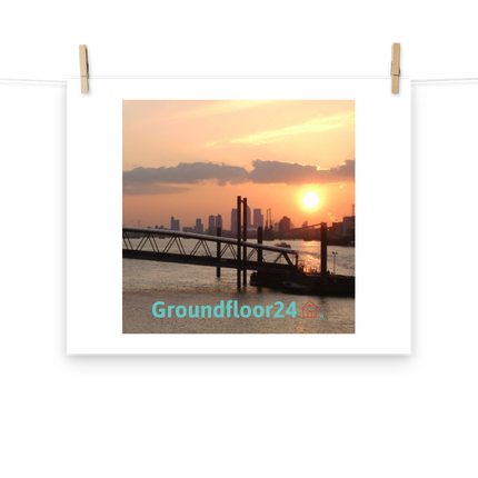 Evening Glow Photo paper poster with Groundfloor24 with House Logo