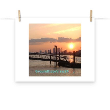Evening Glow Photo paper poster with GroundfloorView24 with House Logo
