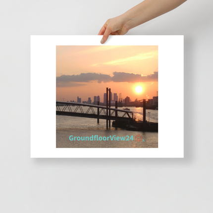 Evening Glow Photo paper poster with realestatematching with key Logo