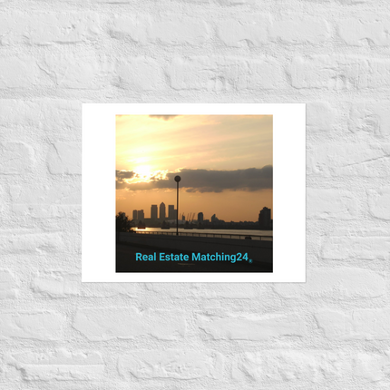 Majestic Sunset Photo paper poster with realestatematching24 without key Logo