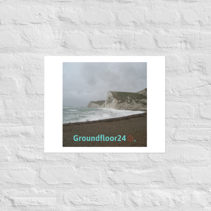 Waves and Sand Photo paper poster with Groundfloor24 with House Logo