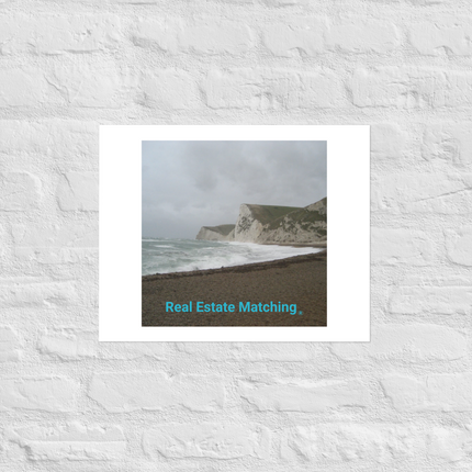 Waves and Sand Photo paper poster with realestatematching without key Logo