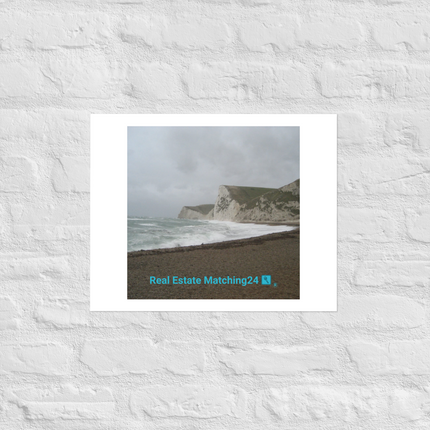 Waves and Sand Photo paper poster with realestatematching24 with key Logo