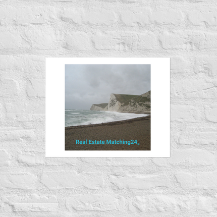 Waves and Sand Photo paper poster with realestatematching24 without key Logo
