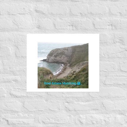 Sea & Hills Photo paper poster with realestatematching with key Logo