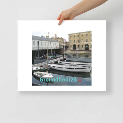 Boat on Water Photo paper poster with Groundfloor24 with House Logo