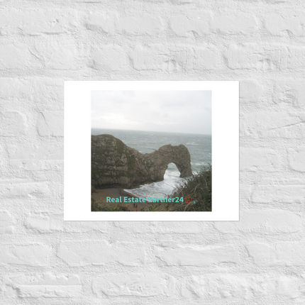 Coastal Escape Photo paper poster with realestatepartner24 with house Logo