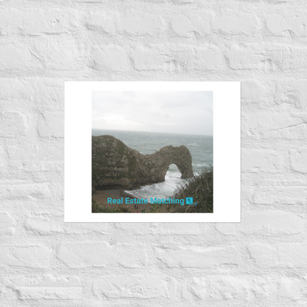 Coastal Escape Photo paper poster with realestatematching with key Logo