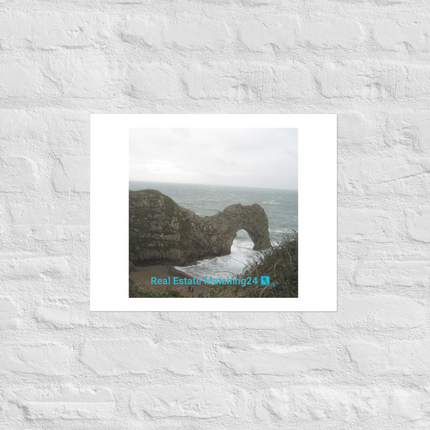 Coastal Escape Photo paper poster with realestatematching24 with key Logo