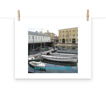 Boat on Water Photo paper poster with realestatematching24 with key Logo
