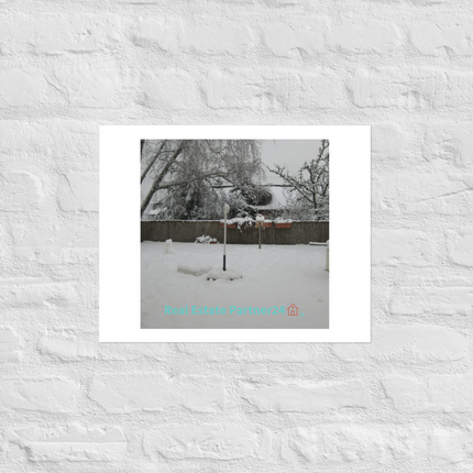 Winter Wonderland Photo paper poster with realestatepartner24 with house Logo