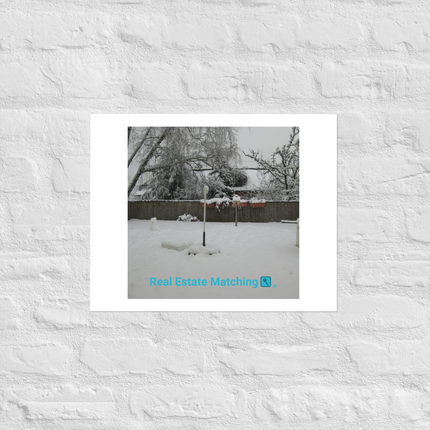 Winter Wonderland Photo paper poster with realestatematching with key Logo