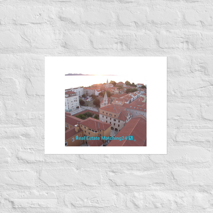 Roof Sunset View Photo paper poster with realestatematching24 with key Logo