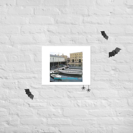 Boat on Water Photo paper poster with realestatematching without key Logo
