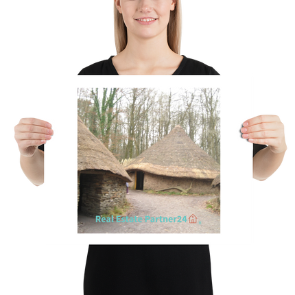 Village Charm Photo paper poster with realestatepartner24 with house Logo