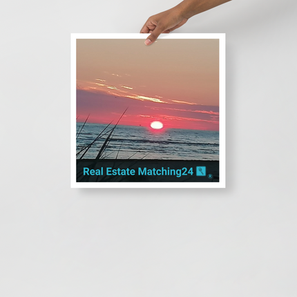Beutiful Photo paper poster with Real Estate Matching24 Logo