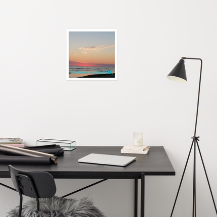 Sunset Sinari Photo paper poster with Real Estate Matching24 Logo
