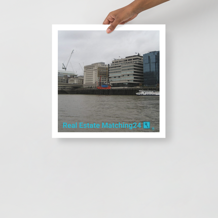 Beautiful Place Photo paper poster with Real Estate Matching24 Logo