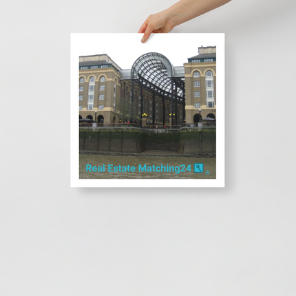 Hay's Galleria Photo paper poster with Real Estate Matching24 Logo