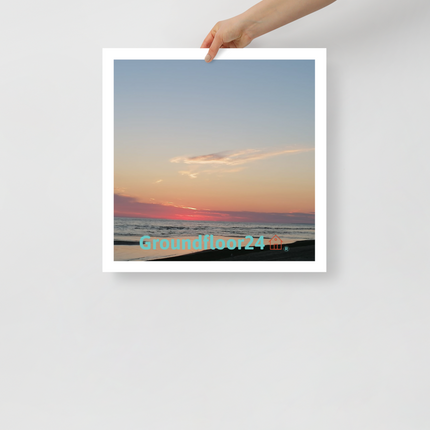 Sunset Sinari Photo paper poster with Groundfloor24 Logo
