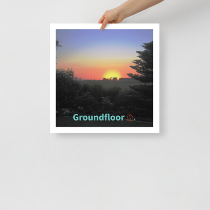 Beautiful Sunset Sinari Photo paper poster with Groundfloor with House Logo