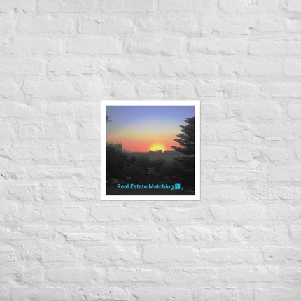 Beautiful Sunset Sinari Photo paper poster with realestatematching with key Logo