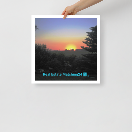 Beautiful Sunset Sinari Photo paper poster with realestatematching24 with key Logo