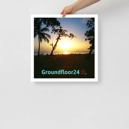 Beautiful Sea View Photo paper poster with Groundfloor24 with House Logo