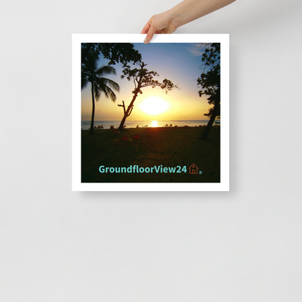 Beautiful Sea View Photo paper poster with groundfloorview24 with House Logo