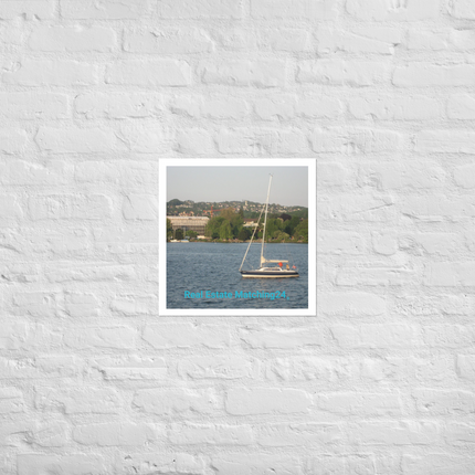Boat on the River Photo paper poster with realestatematching24 without key Logo