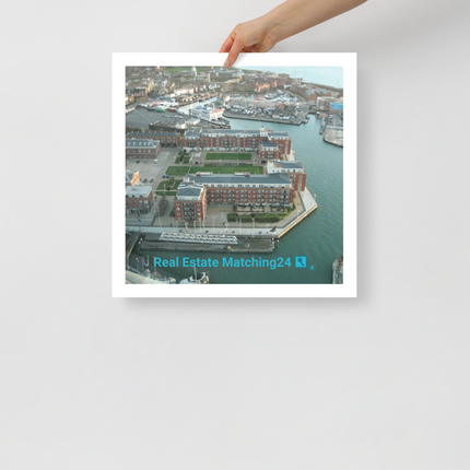 Nice City Photo paper poster with realestatematching24 with key Logo