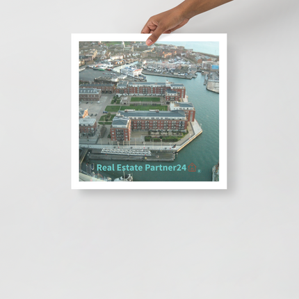 Nice City Photo paper poster with realestatepartner24 with house Logo