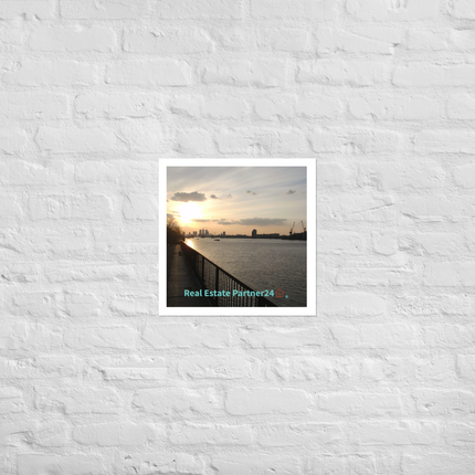 Awesome River View Photo paper poster with realestatepartner24 with house Logo