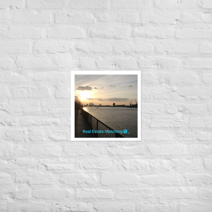 Awesome River View Photo paper poster with realestatematching with key Logo
