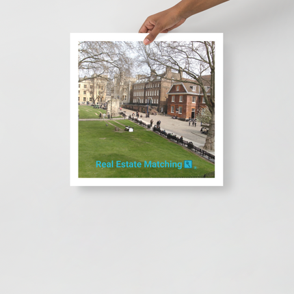 Beautiful Park Photo paper poster with realestatematching with key Logo