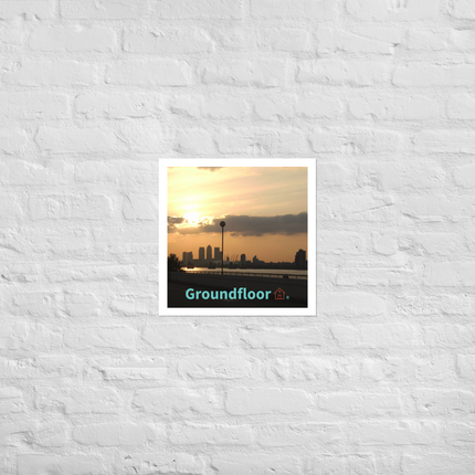 Majestic Sunset Photo paper poster with Groundfloor with House Logo
