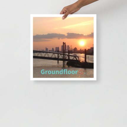 Evening Glow Photo paper poster with Groundfloor with House Logo