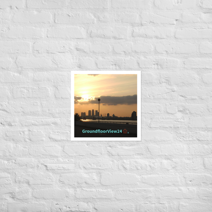 Majestic Sunset Photo paper poster with groundfloorview24 with House Logo