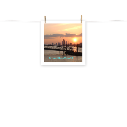 Evening Glow Photo paper poster with GroundfloorView24 with House Logo