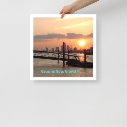 Evening Glow Photo paper poster with realestatematching with key Logo