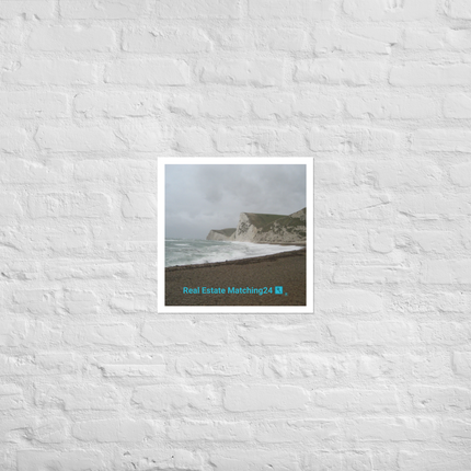 Waves and Sand Photo paper poster with realestatematching24 with key Logo