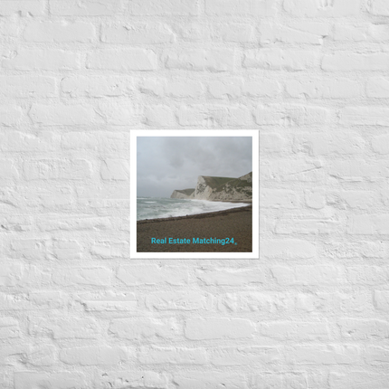 Waves and Sand Photo paper poster with realestatematching24 without key Logo