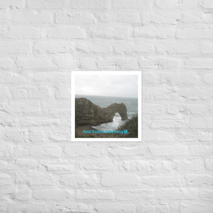 Coastal Escape Photo paper poster with realestatematching with key Logo