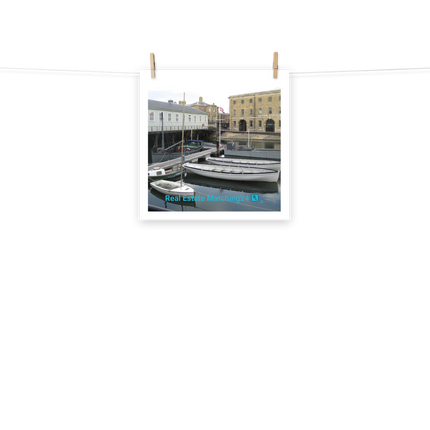 Boat on Water Photo paper poster with realestatematching24 with key Logo