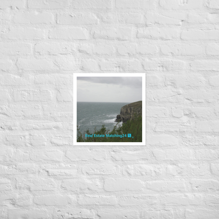 Seaside Serenity Photo paper poster with realestatematching24 with key Logo