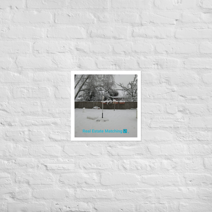 Winter Wonderland Photo paper poster with realestatematching with key Logo
