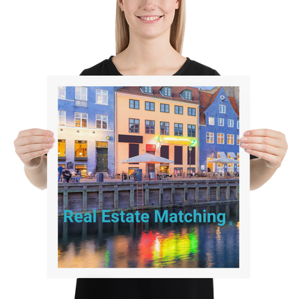Nyhavn Photo paper poster with Real Estate Matching Logo