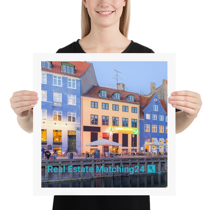 Nyhavn Photo paper poster with Real Estate Matching24 Logo