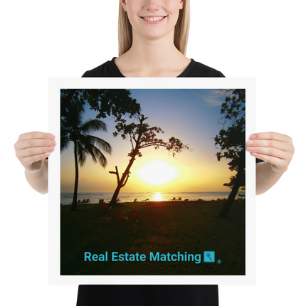 Beautiful Sea View Photo paper poster with realestatematching with key Logo